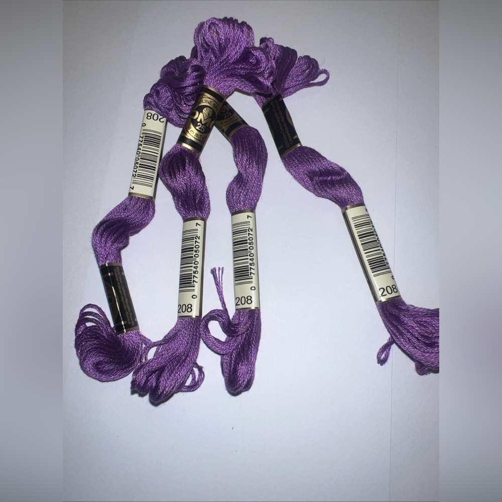 DMC Embroidery Floss Needlepoint Crewel 208 Purple Lot of 4